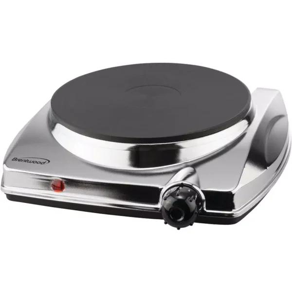 Brentwood Appliances TS-337 1000W Single Burner Electric Hot Plate, Silver