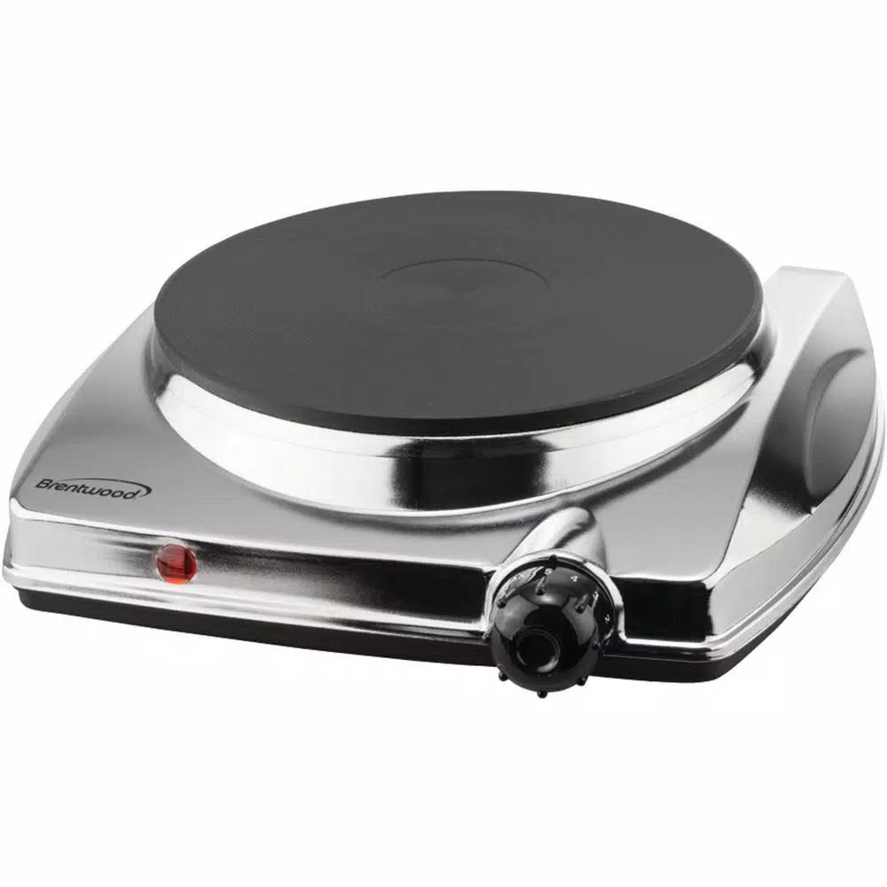 Brentwood Appliances TS-337 1000W Single Burner Electric Hot Plate, Silver