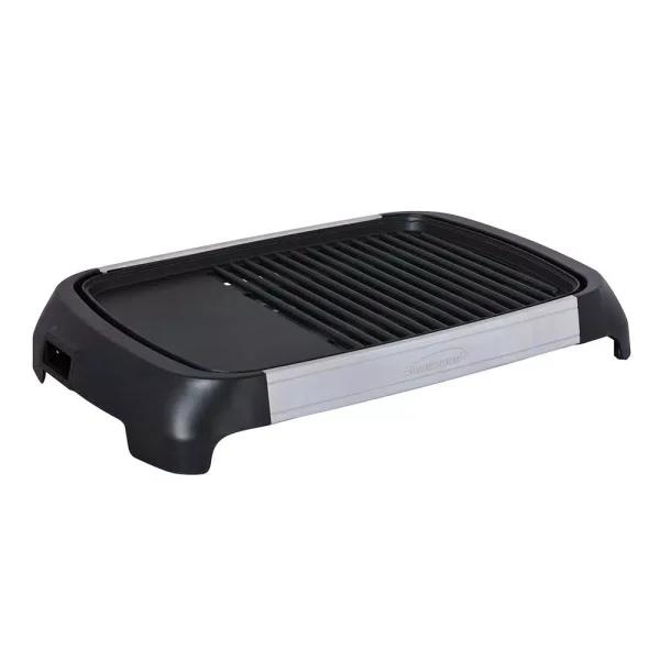 Brentwood Select 1200W Electric Indoor Grill and Griddle, Non-Stick Surface, Black & Stainless Steel