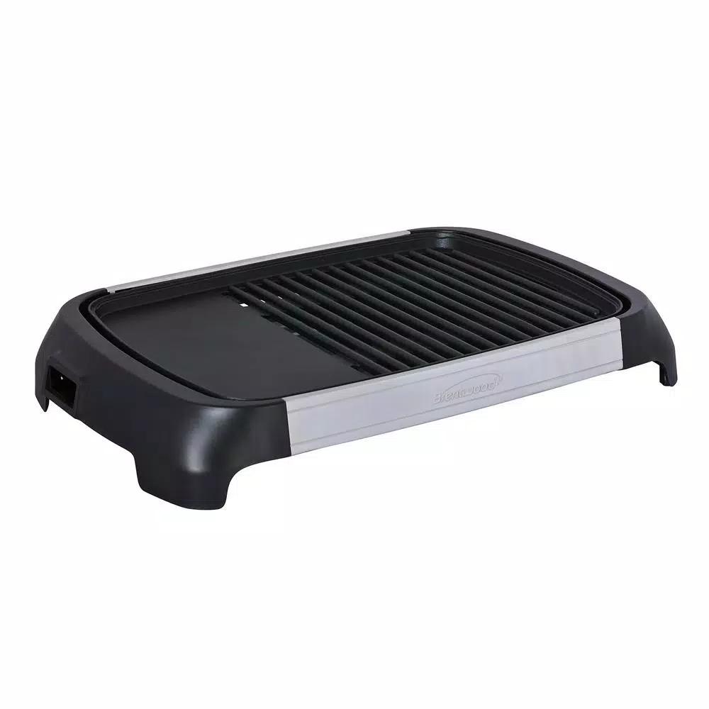 Brentwood Select 1200W Electric Indoor Grill and Griddle, Non-Stick Surface, Black & Stainless Steel