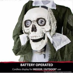 Haunted Hill Farm 5 ft. Animatronic Headless Man Halloween Prop with Talking Skull thumbnail 9