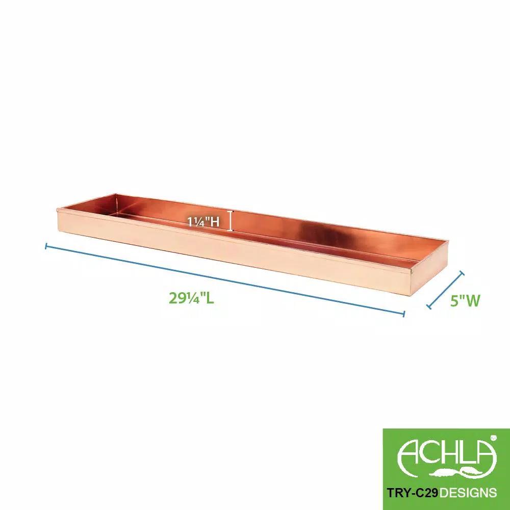 Achla Designs 29 in. Long Copper Plated Stainless Steel Decorative Serving Tray