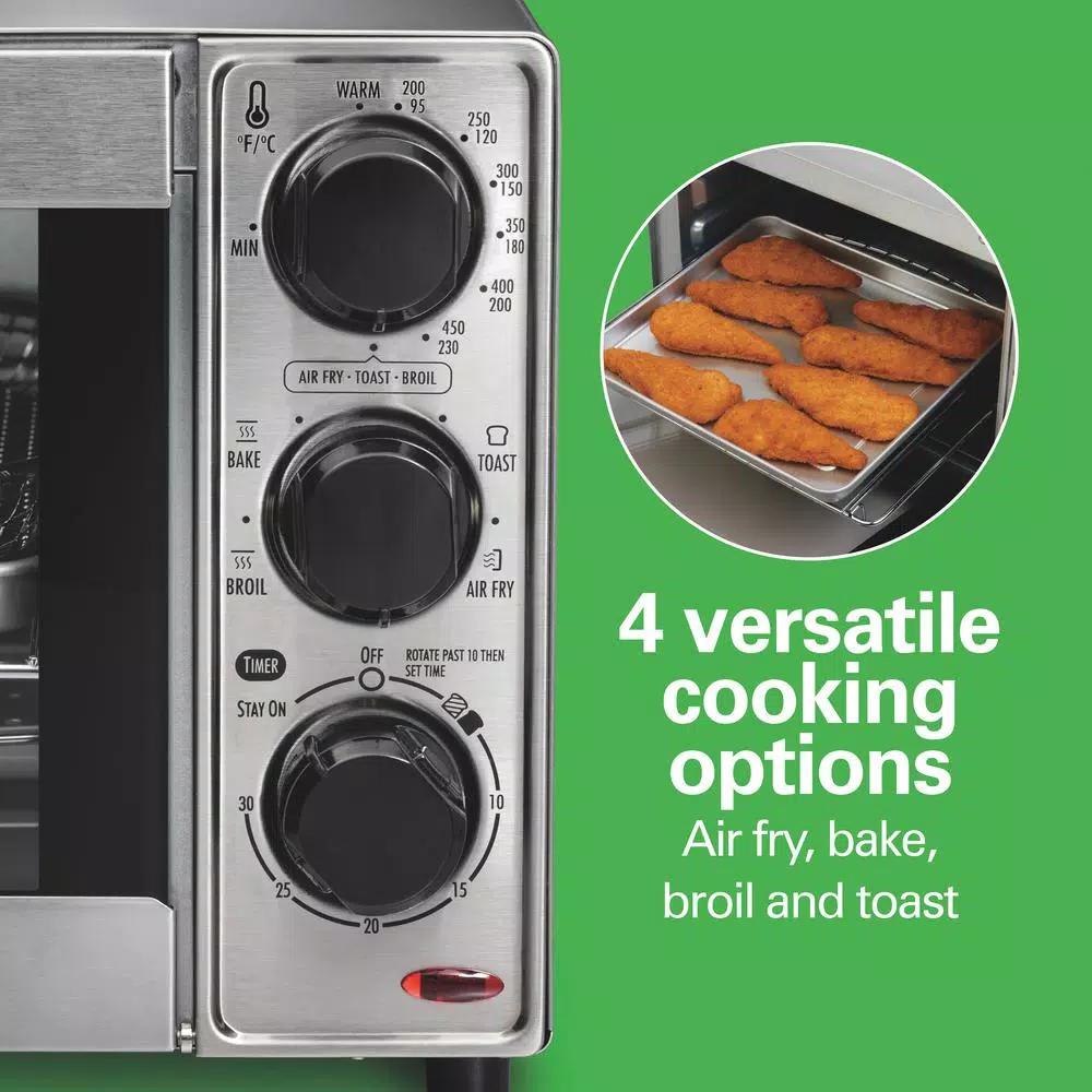 Hamilton Beach Sure-Crisp 4-Slice Air Fryer Toaster Oven, Stainless Steel