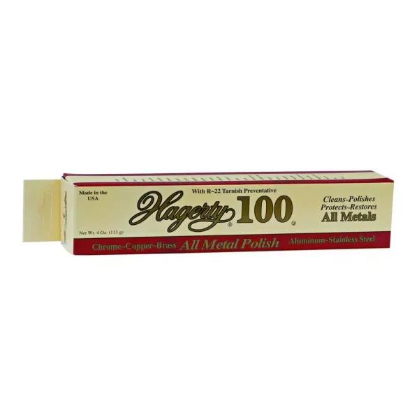 Hagerty 100 All-Metal Polish, Super-Concentrated Cream for Chrome, Copper, Brass, and Aluminum