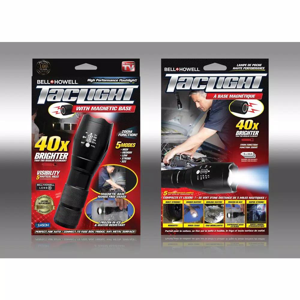 Bell + Howell Bell+Howell TacLight Tactical LED Flashlight with Magnetic Base, 600 Lumens, Black