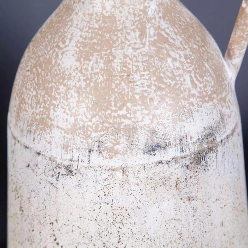 Winsome House 2-Piece White Metal Roma Pitcher Vase Set - Distressed Shabby Chic Urn Style