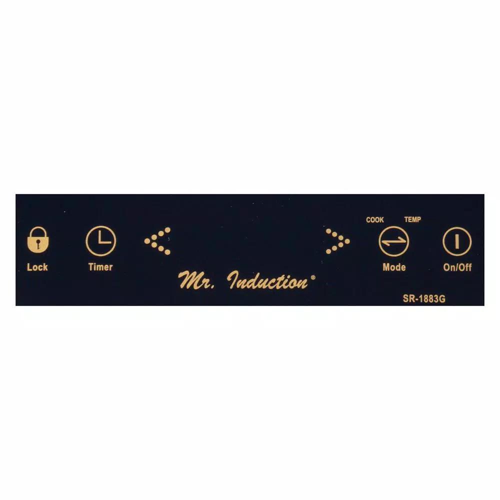 SPT 1650W 8 in. Single Burner Induction Cooktop with 3.5L Stainless Steel Pot and Glass Lid, Black & Gold