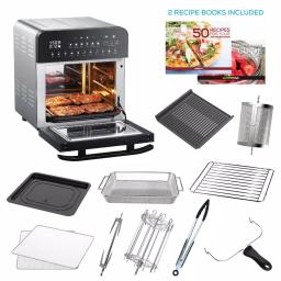 GoWISE USA GoWISE 1700W Ultimate Air Fryer Oven Grill with Dual Heating, Rotisserie & Dehydrator, 14.7 qt, Stainless Steel thumbnail 2