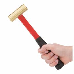 TEKTON 16 oz. Jacketed Fiberglass Brass Hammer, Non-Sparking Mallet thumbnail 6