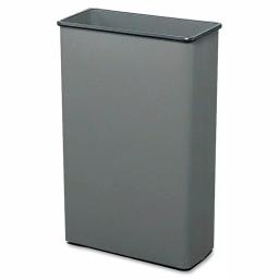 Safco 22 Gal. Gray Rectangular Heavy-Duty Steel Trash Can, 88 Qt. Capacity thumbnail 3