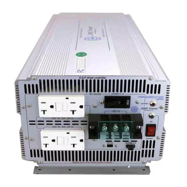 AIMS POWER 5000W Pure Sine Wave Industrial Grade Power Inverter, 48V DC to 120V AC, 10000W Surge