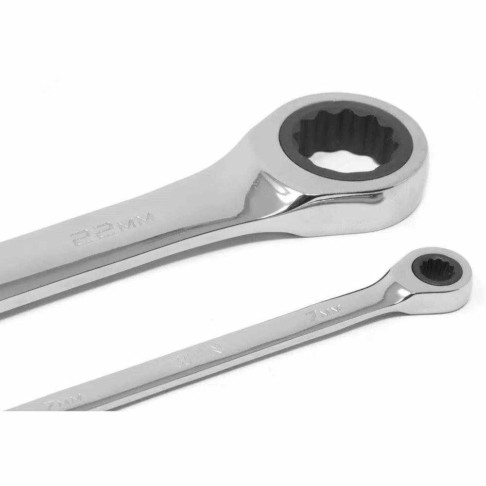 WEN 16-Piece Metric Ratcheting Combination Wrench Set with Storage Pouch