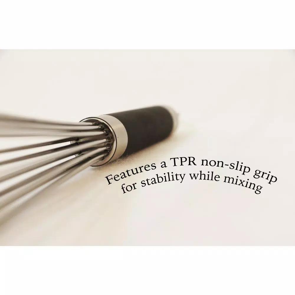 ExcelSteel 14 in. Professional Stainless Steel Heavy Duty Whisk with Non-Slip TPR Grip