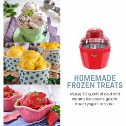 Americana 1.5 Qt. Electric Ice Cream Maker with Quick Freeze Bowl, Red thumbnail 8