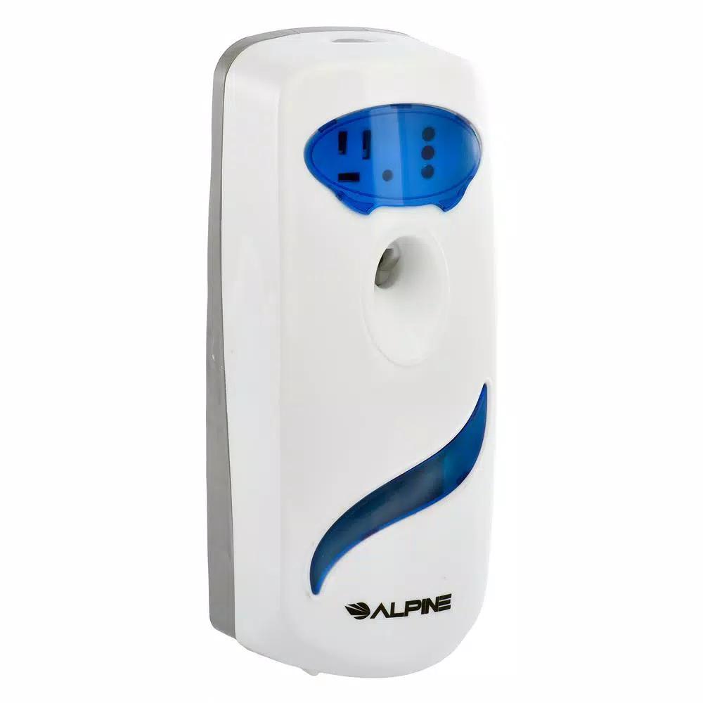 Alpine Industries Deluxe Automatic Aerosol Air Freshener Dispenser, 8.5 oz. Capacity, Blue/White