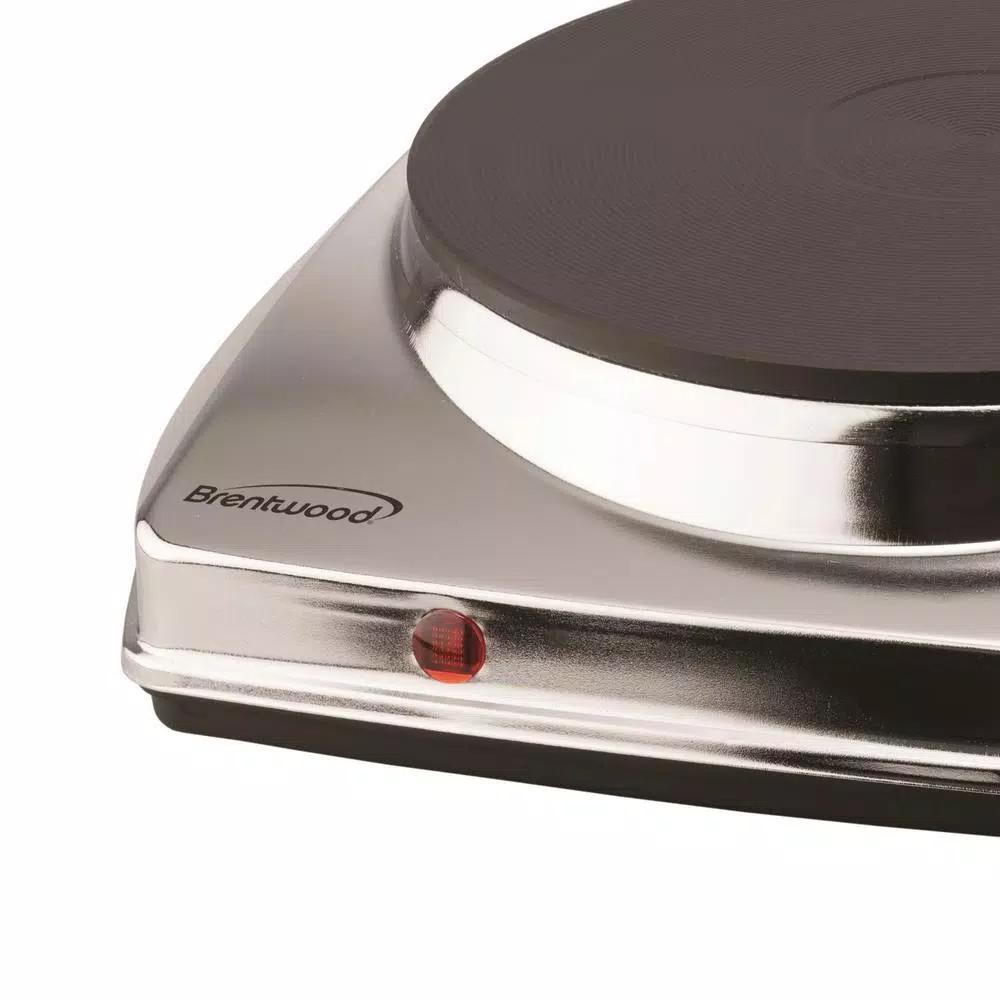 Brentwood Appliances TS-337 1000W Single Burner Electric Hot Plate, Silver