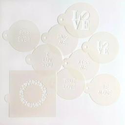 Designer Stencils Sweetheart Sayings Cookie Stencil Bundle - 9 Pattern Decorating Set thumbnail 1
