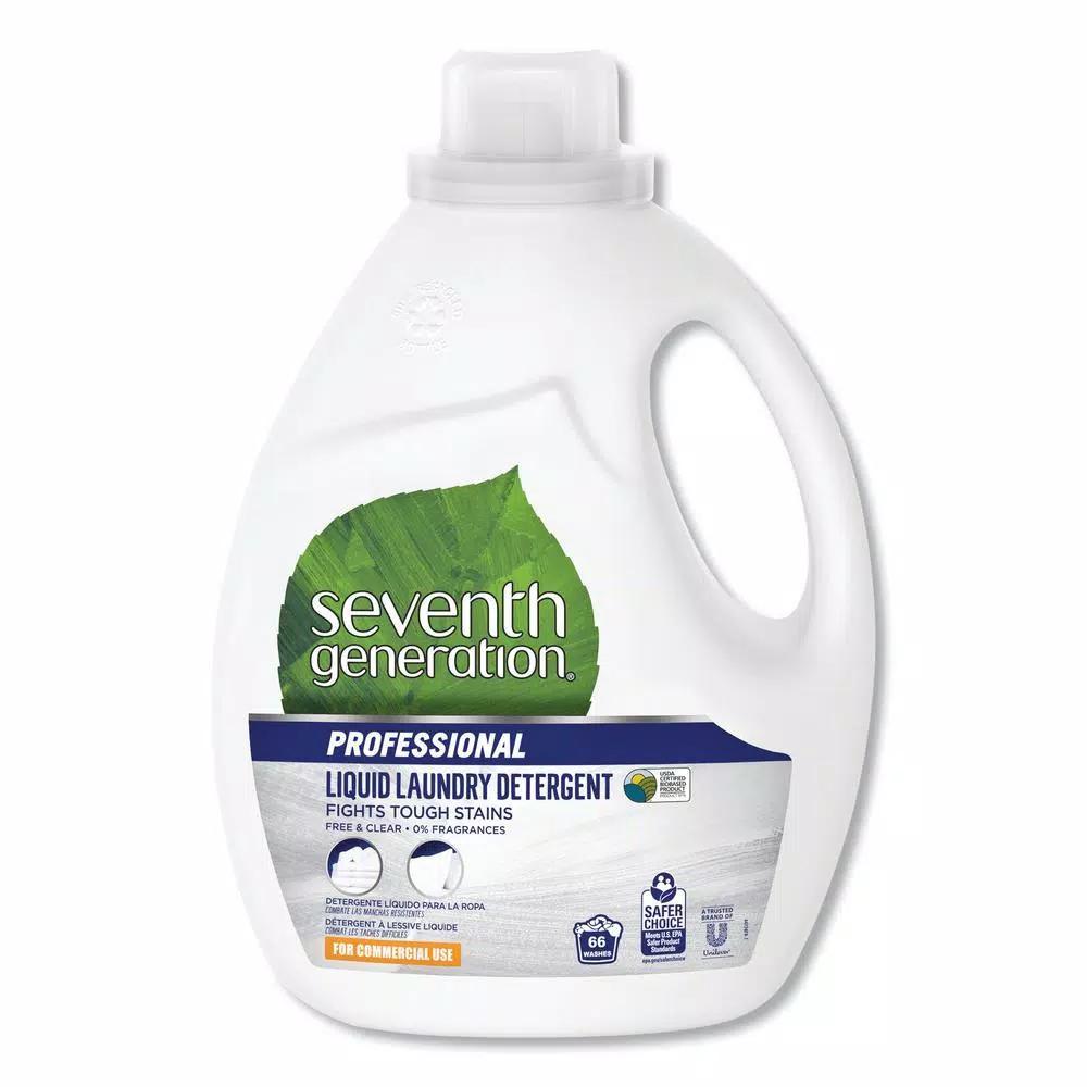 SEVENTH GENERATION Free & Clear Liquid Laundry Detergent, 100 oz (Pack of 4) - 66 Loads per Bottle