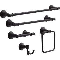 Delta Chamberlain 24 in. Matte Black Towel Bar, Zinc Die Cast Construction thumbnail 3