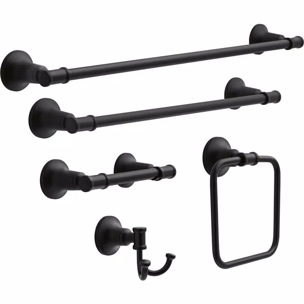 Delta Chamberlain 24 in. Matte Black Towel Bar, Zinc Die Cast Construction