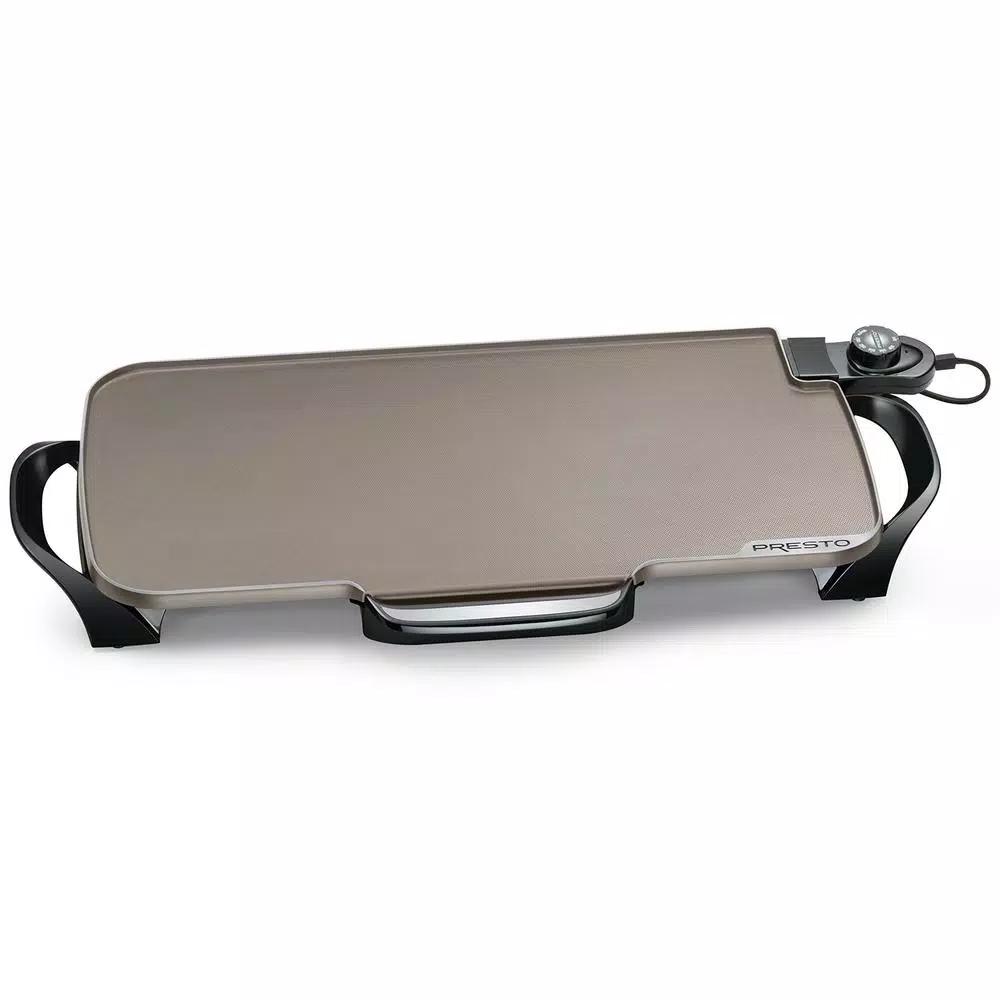 Presto 264 sq. in. Black Ceramic Electric Griddle with Temperature Sensor and Removable Handles