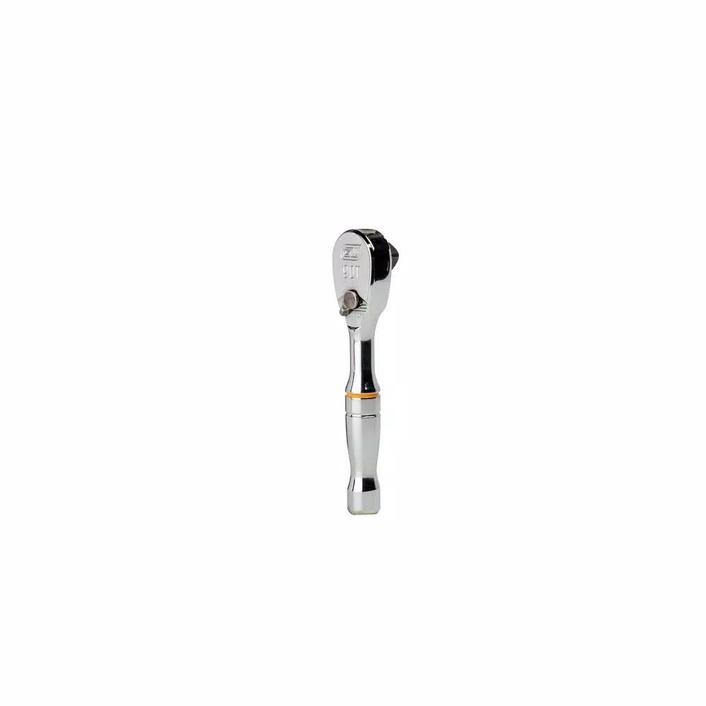 GEARWRENCH 3/8 in. Drive 90-Tooth Compact Head Stubby Teardrop Ratchet, 4-1/2 in.