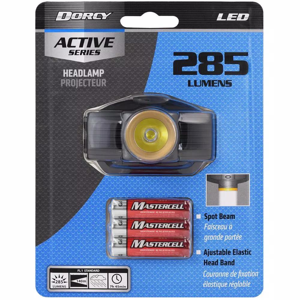 Dorcy 41-2097 Weather Resistant LED Headlamp, 285 Lumens, Spot Beam