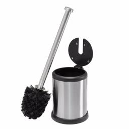 Bath Bliss Stainless Steel Toilet Brush and Holder Set with Self-Closing Lid thumbnail 1