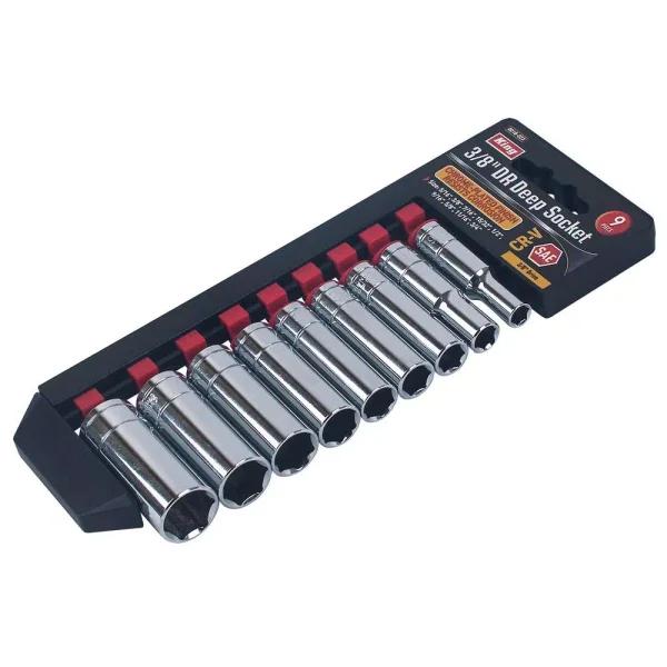 KING 9-Piece 3/8 in. Drive Standard Deep Socket Set