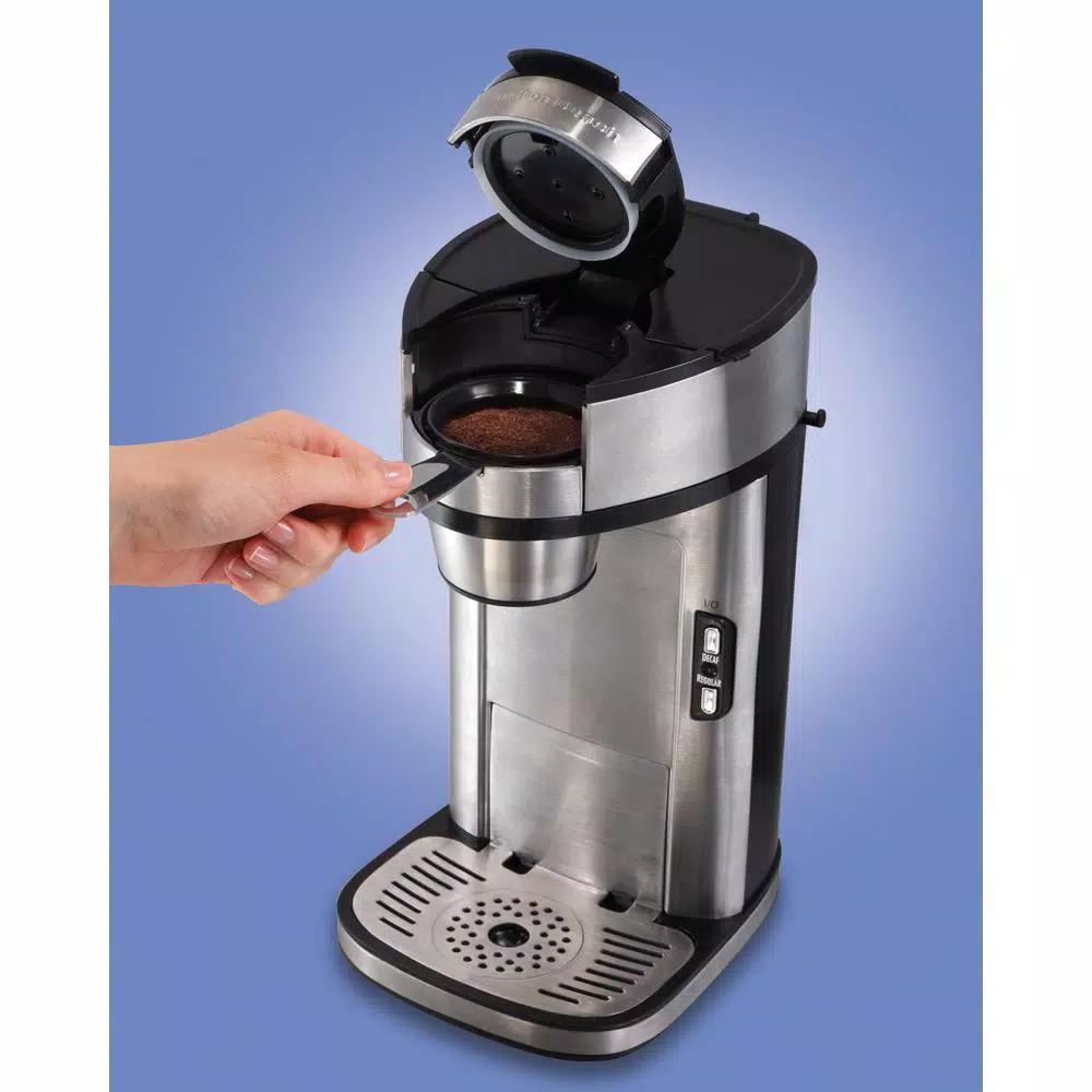 Hamilton Beach The Scoop Single-Serve Stainless Steel Coffee Maker with Built-In Mesh Filter