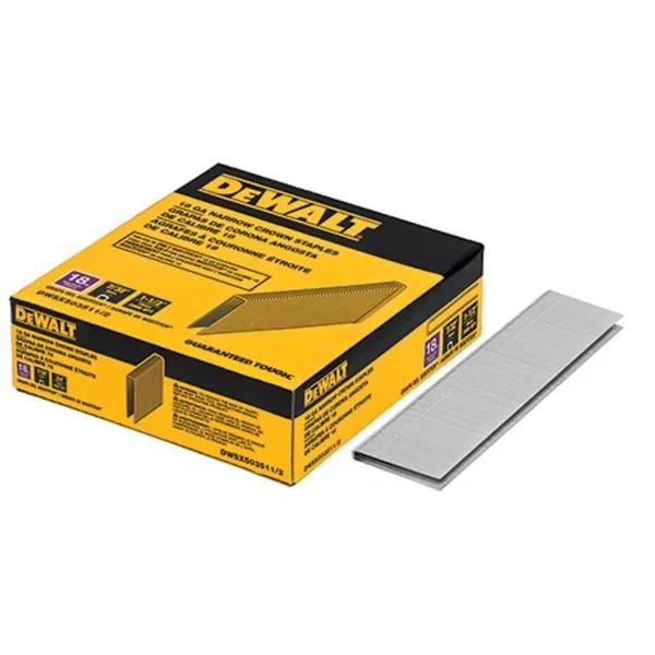 DEWALT 18-Gauge 1-1/2 in. x 1/4 in. Crown Bright Steel Glue Collated Staples, 3000 Count