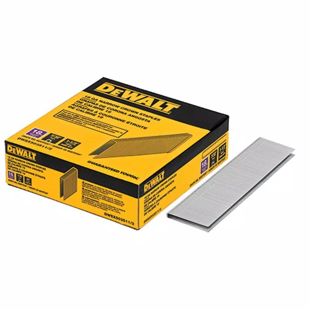DEWALT 18-Gauge 1-1/2 in. x 1/4 in. Crown Bright Steel Glue Collated Staples, 3000 Count