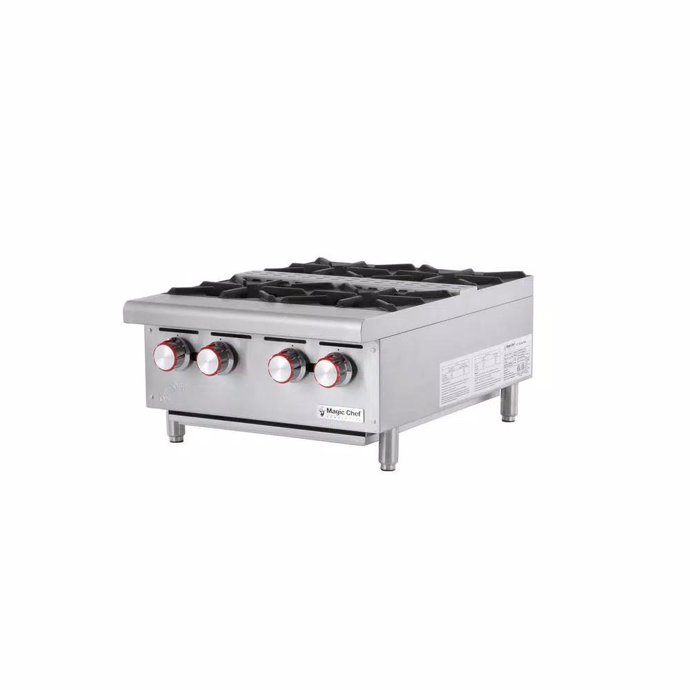 Magic Chef 24 in. Commercial 4-Burner Gas Countertop Hot Plate Range