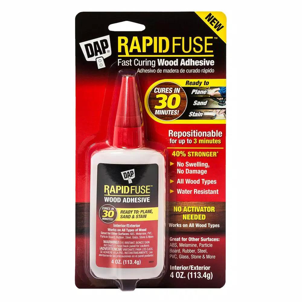 DAP RapidFuse Fast Curing Wood Adhesive, Clear, 4 oz. (6-Pack)