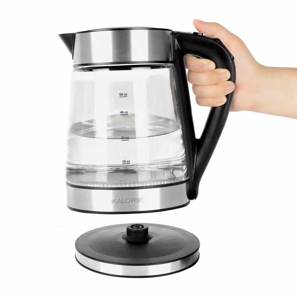 KALORIK 1.7L Rapid Boil Digital Electric Glass Kettle, 1750W, 5 Temperature Settings