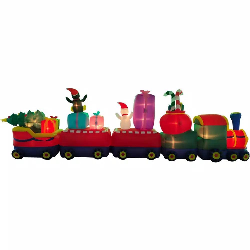 Fraser Hill Farm 6 ft. Santa on Christmas Express Inflatable Holiday Decoration