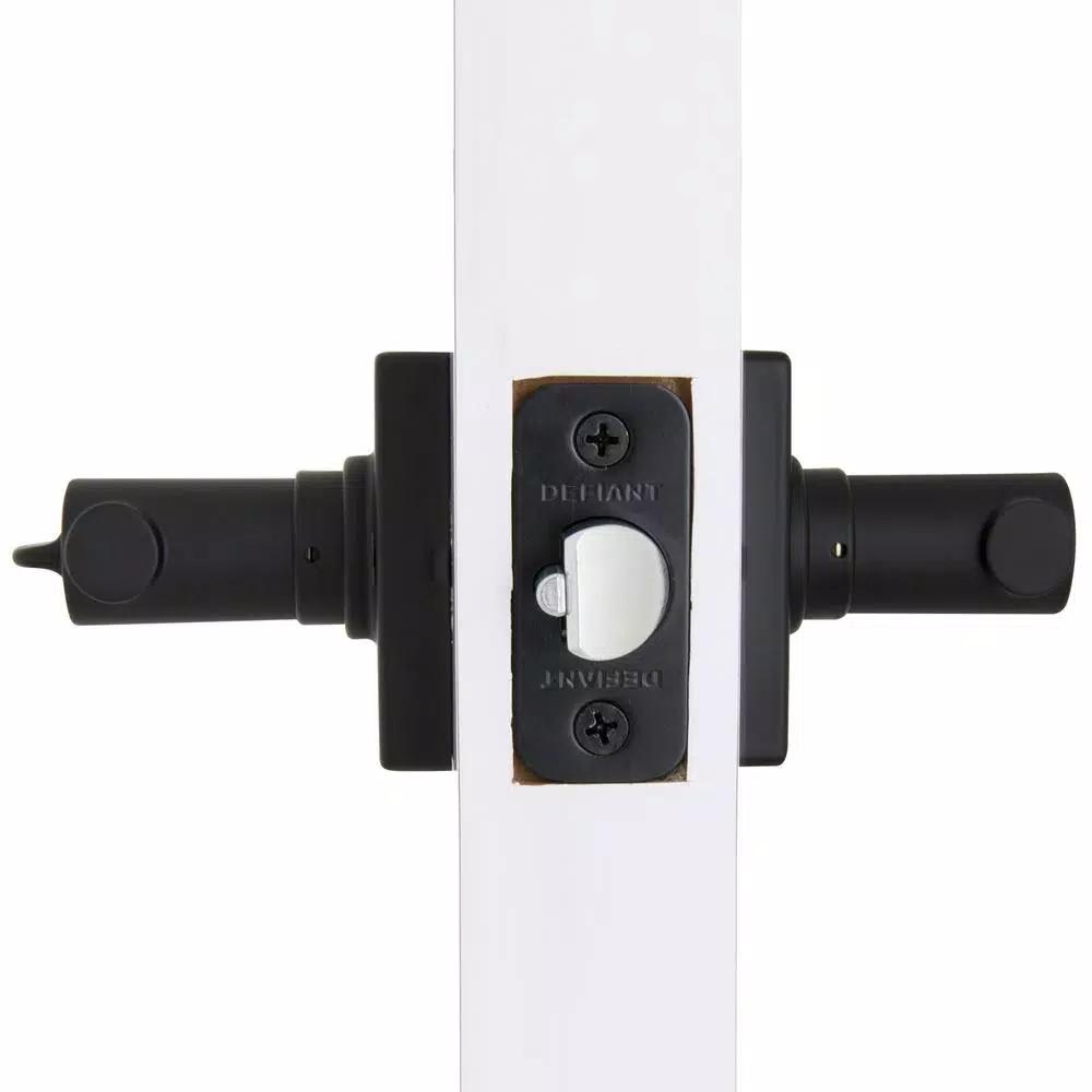 Defiant Highland Matte Black Keyed Entry Door Lever with Square Rose