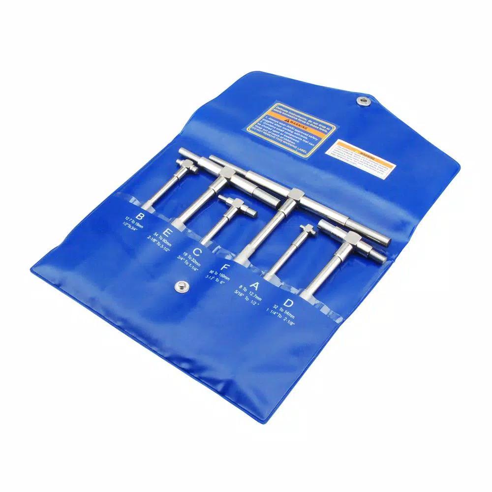 Steel Core 6-Piece Telescoping Gauge Set, 5/16 in. to 6 in. Range Precision T-Bore Hole Gauge
