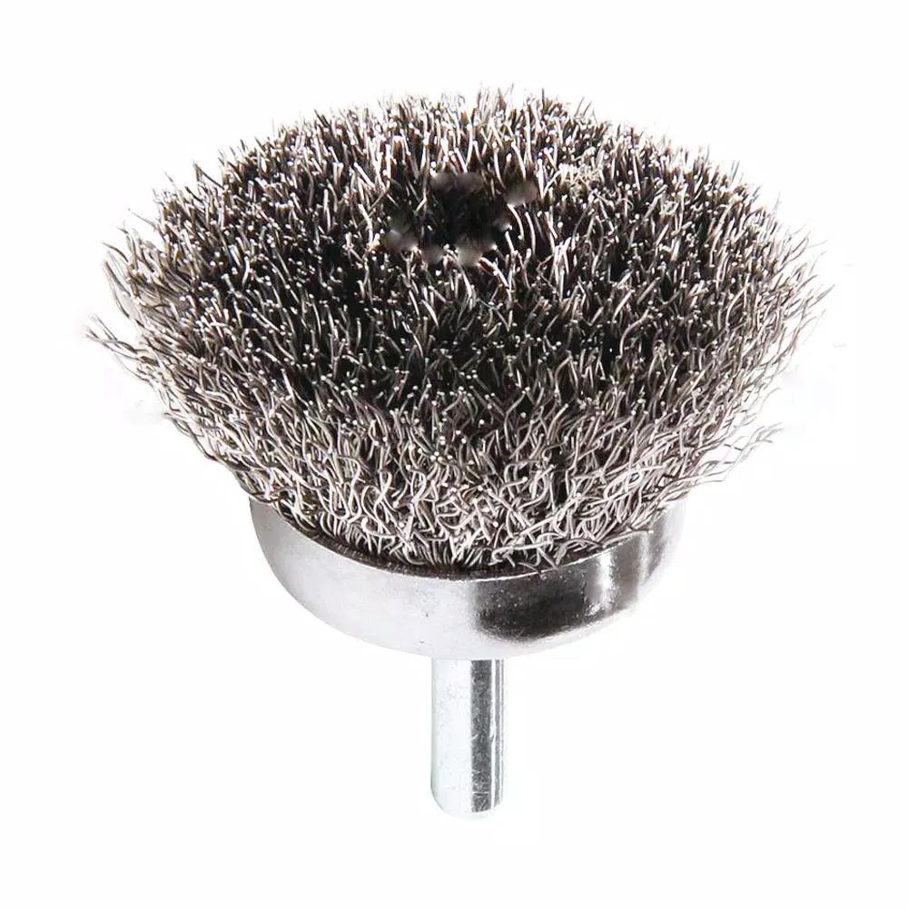 Robtech 1-3/4 in. Crimped Steel Wire Cup Brush with 1/4 in. Shank