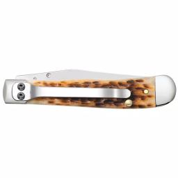 W.R. Case and Sons Cutlery Co. Case Kickstart Trapperlock Assisted Opening Pocket Knife - Amber Bone Peach Seed Jig thumbnail 4