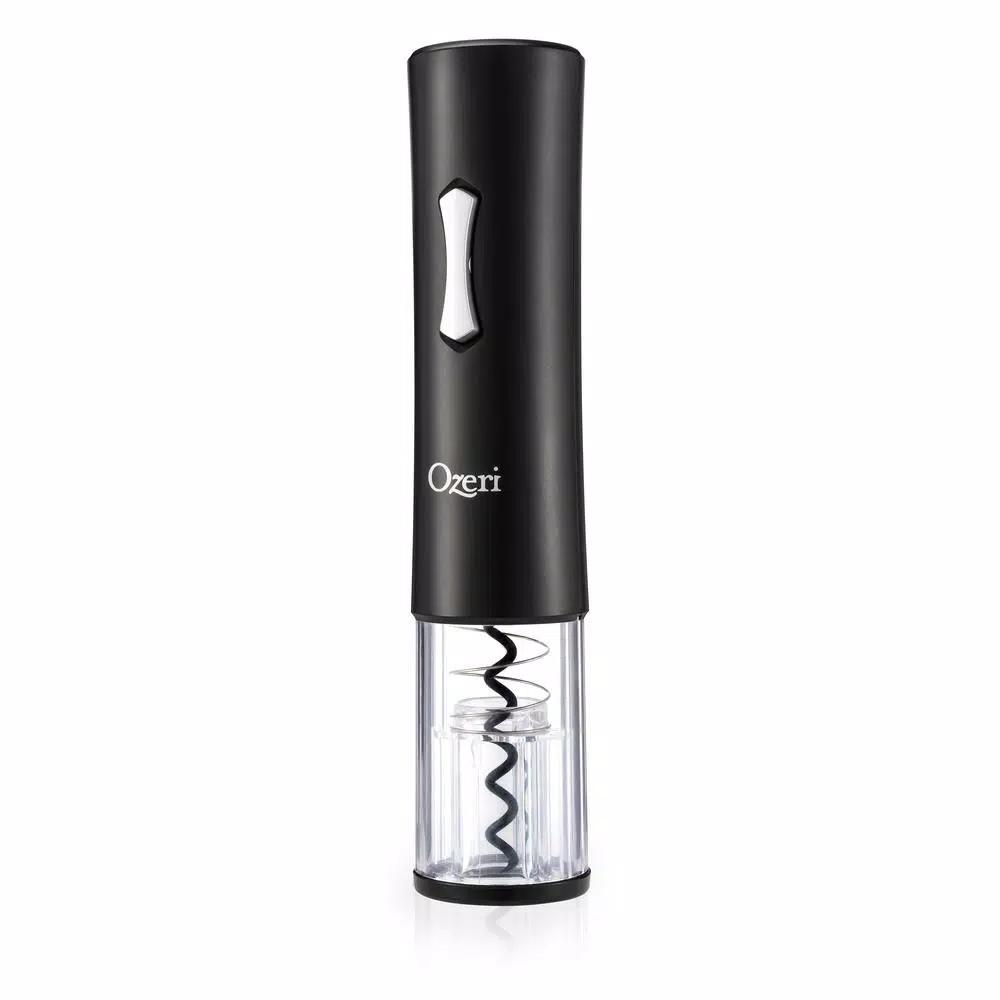Ozeri Gusto Electric Wine Opener, Cordless Battery Operated Corkscrew with Integrated Foil Cutter