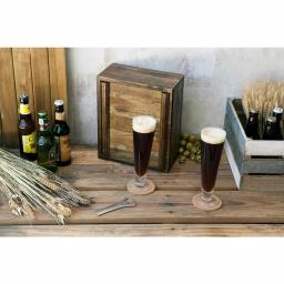 Legacy Pilsner Beer Gift Set with Acacia Wood Case, 2 Glasses, Cork Coasters, and Bottle Opener thumbnail 7