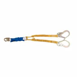 Werner DeCoil Stretch Twin Leg Lanyard with DCELL Shock Pack and Rebar Hooks, 6 ft. thumbnail 3