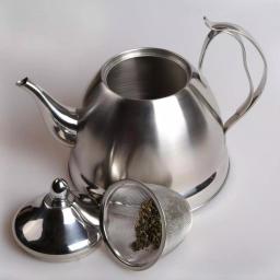 Creative Home Nobili-Tea 8-Cup Brushed Stainless Steel Tea Kettle with Removable Infuser Basket thumbnail 3