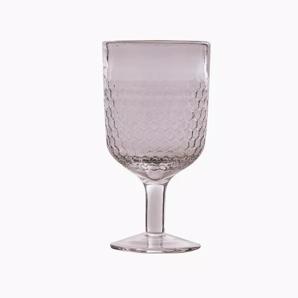 Split P Hammered Glass 10 oz. Wine Glass Set, Clear (Set of 6)