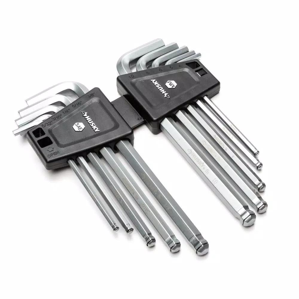 Husky 10-Piece Compression Ring Hex Key Set, Metric and SAE
