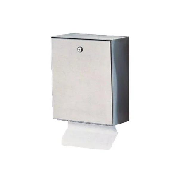 Stainless Solutions Stainless Steel Wall-Mounted Folded Paper Towel Dispenser with Keyed Lock