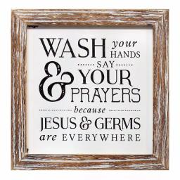 Stratton Home Decor Wash Your Hands Say Your Prayers Metal & Wood Wall Art thumbnail 2