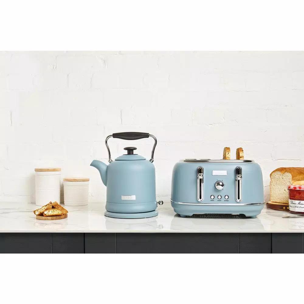 Haden Highclere 1.5L Electric Kettle, 6-Cup Cordless Kettle with Auto Shut-Off, Poole Blue