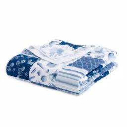 Donna Sharp Watercolor Shells Blue Microfiber Reversible Throw Blanket thumbnail 3